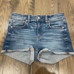American Eagle Outfitters low rise Blue Jean Shorts Distressed Cut-Off Style
